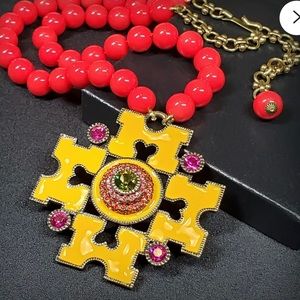 Heidi Daus Swarovski Crystal Encrusted Enamel Pendant Necklace